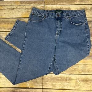 LRL Lauren Jeans Co Women's Straight Leg Medium Wash Sz 14